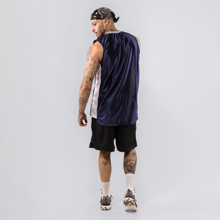 Regata Basqueteira PRO Hollywood Brilhosa Azul Marinho