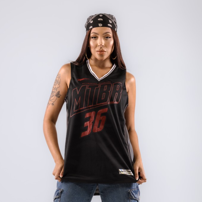 Regata Feminina Basqueteira PRO CAMO Preta