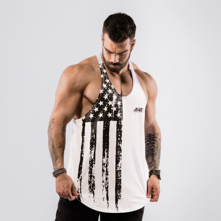 Regata Cavada Anatomic USA Flag Branca