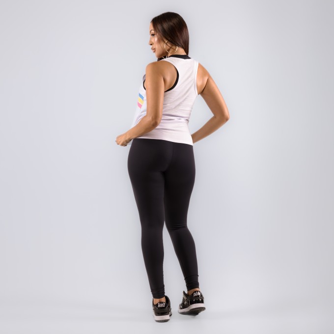 Regata Feminina Fit Rainbow Branca