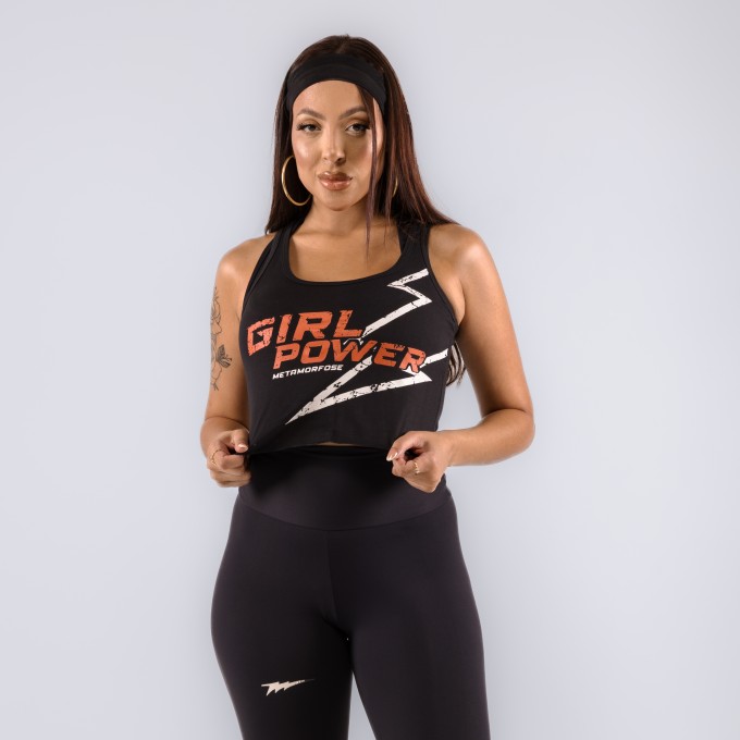 Regata Cropped Feminina Power Preta