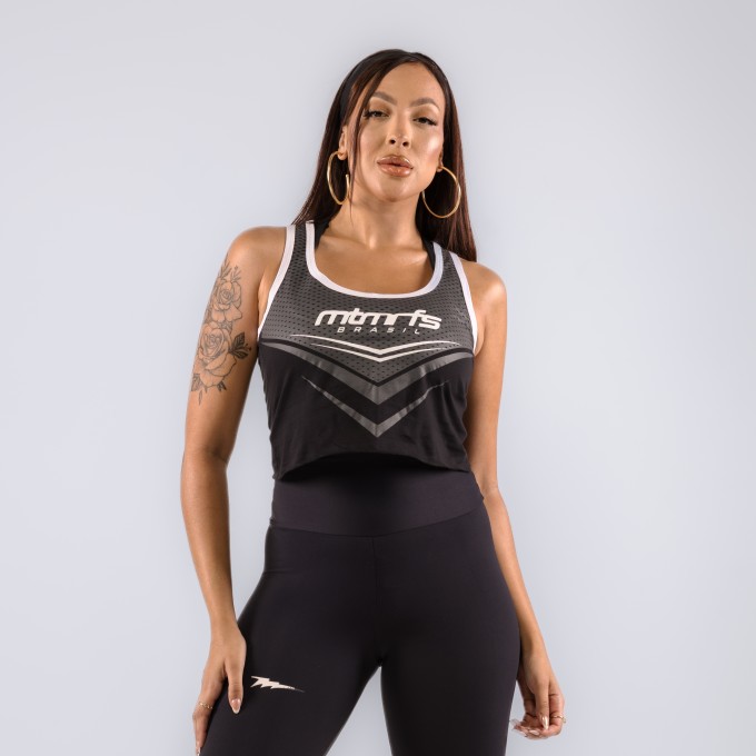Regata Cropped Feminina Arrow Preta