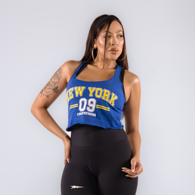 Regata Cropped Feminina New York Azul Royal