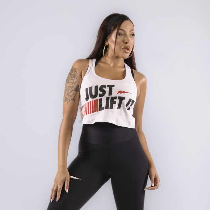 Regata Cropped Feminina Just Lift Branca