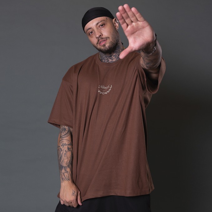 Camiseta Oversized Heavy Olive Marrom