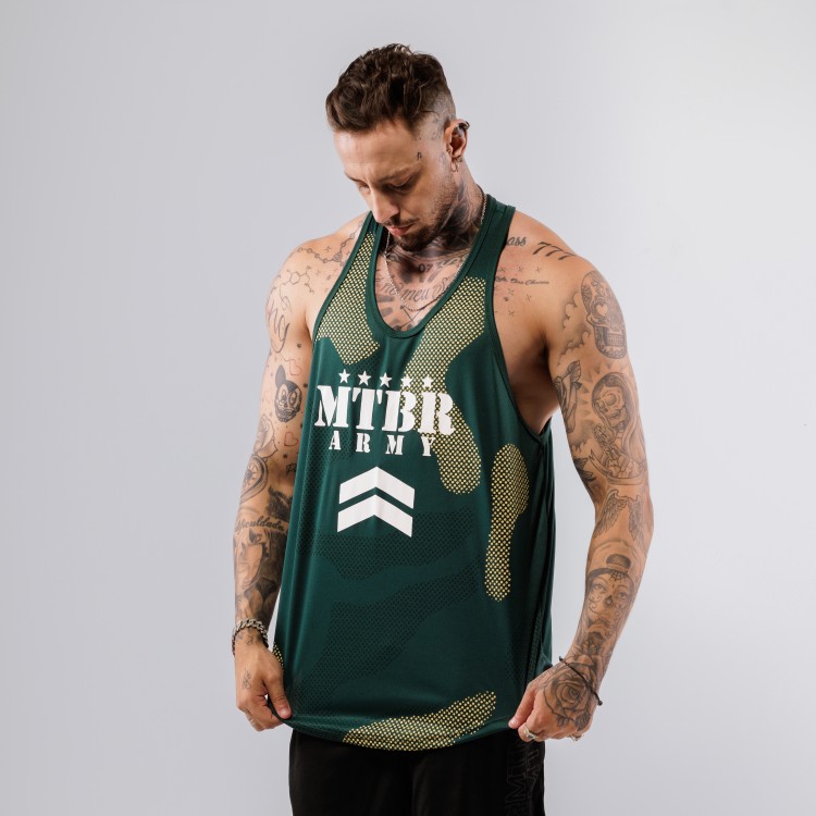 Regata Cavada Anatomic Dryfit Camuflada Verde Militar